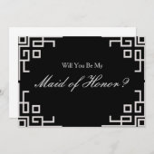 Silver Border Confetti Maid of Honor Kaart (Voorkant / Achterkant)