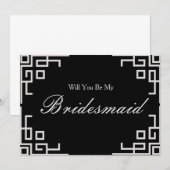 Silver Border Confetti Zal je mijn Bridesmaid zijn Kaart (Voorkant / Achterkant)