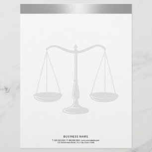 Silver Border Lawyer Scale Attorney of Law Briefhoofd