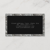 Silver Border Makeup Artist Damask Card Shimmering Visitekaartje (Achterkant)