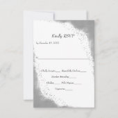 Silver Border met Food Entree Wedding RSVP Kaart (Voorkant)