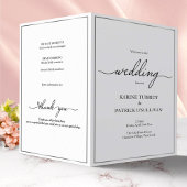 Silver border-trouwprogramma met elegant lettertyp