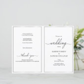 Silver border-trouwprogramma met elegant lettertyp (Staand voorkant)