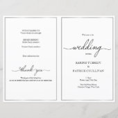 Silver border-trouwprogramma met elegant lettertyp (Voorkant)