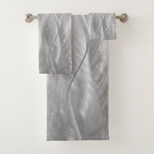 Silver Borhed Metal Abstract Bad Handdoek (Insitu)