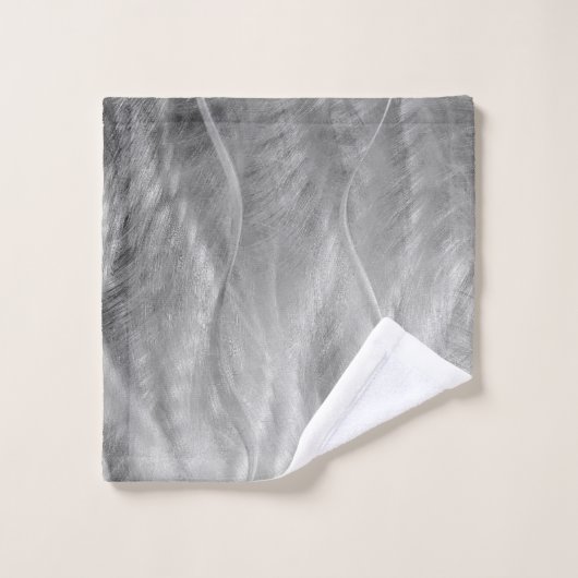 Silver Borhed Metal Abstract Bad Handdoek (Wasdoekje)
