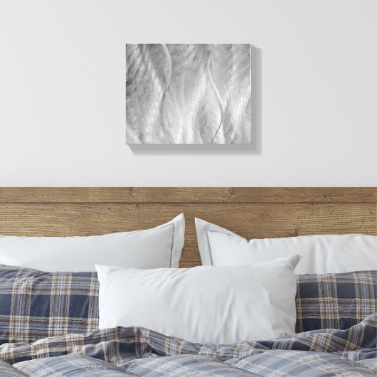 Silver Borhed Metal Abstract Canvas Afdruk (Insitu (Slaapkamer))