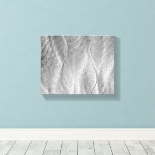 Silver Borhed Metal Abstract Canvas Afdruk (Insitu (Houten vloer))