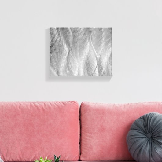 Silver Borhed Metal Abstract Canvas Afdruk (Insitu (Woonkamer))