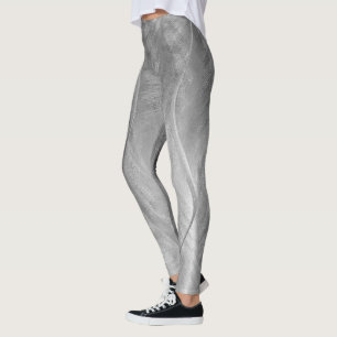 Silver Borhed Metal Abstract Leggings