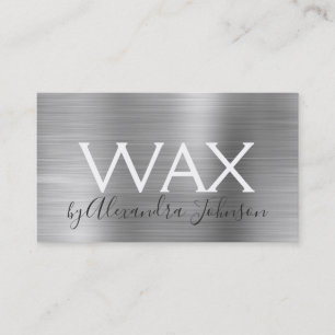 Silver Borhed Metal Beauty Wax Visitekaartje