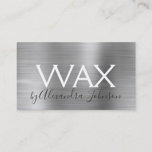 Silver Borhed Metal Beauty Wax Visitekaartje (Voorkant)