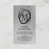 Silver Borhed Metal Elegant Monogram Visitekaartje (Achterkant)
