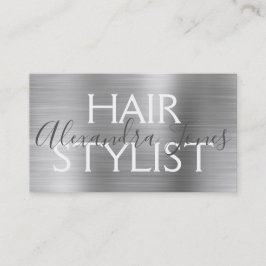 Silver Borhed Metal Hair Stylist Visitekaartje