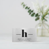Silver Borhed Metal Letter H Monogram Hair Makeup Visitekaartje (Staand voorkant)