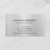 Silver Borhed Metal Letter H Monogram Hair Makeup Visitekaartje (Achterkant)