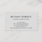 Silver Borhed Metal Modern Script Haar en Makeup Visitekaartje (Achterkant)