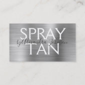 Silver Borhed Metal Spray Tan Visitekaartje (Voorkant)