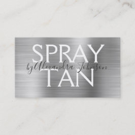 Silver Borhed Metal Spray Tan Visitekaartje
