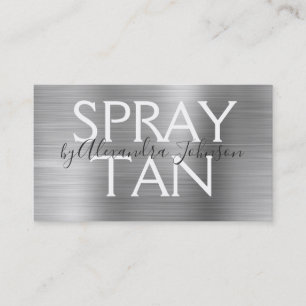Silver Borhed Metal Spray Tan Visitekaartje
