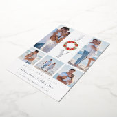 Silver Botanic Christmas Wreath Initials 5 Photos Folie Uitnodiging (Gedraaid)