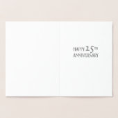 Silver Botanical 25th Wedding Jubileum Real Folie Kaarten (Binnen)