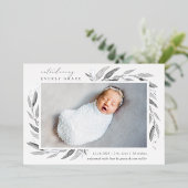 Silver Botanical | Aankondiging Folie geboorte (Staand Voorkant)