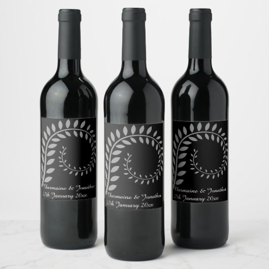 SILVER BOTANICAL BLACK WINE ETIKET (Flessen)