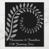 SILVER BOTANICAL BLACK WINE ETIKET (Enkel label)