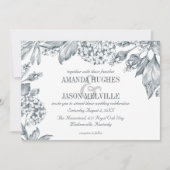 Silver Botanical | Florence bruiloft-uitnodiging Kaart (Voorkant)