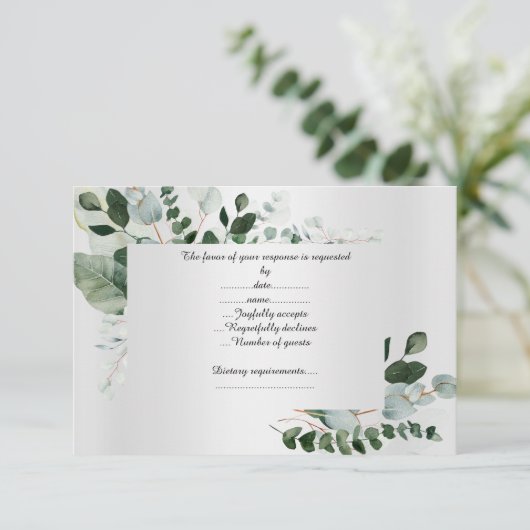 SILVER BOTANICAL RESPONS KAART (Staand voorkant)