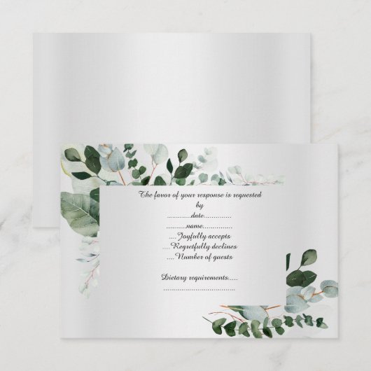 SILVER BOTANICAL RESPONS KAART (Voorkant / Achterkant)