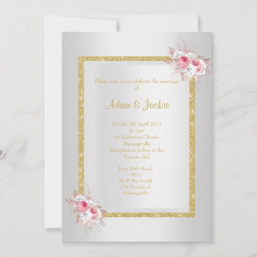 Silver Bouquet ELEGANT CLASSY WEDDING Kaart (Voorkant)