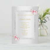 Silver Bouquet Glitter ELEGANT CLASSY WEDDING Kaart (Staand voorkant)