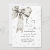 Silver Bow Baby Het is koud buiten Baby shower Kaart (Voorkant)