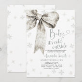 Silver Bow Baby Het is koud buiten Baby shower Kaart (Voorkant / Achterkant)