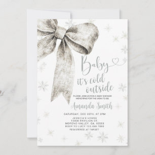 Silver Bow Baby Het is koud buiten Baby shower Kaart