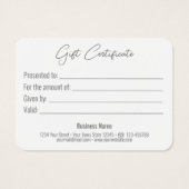 Silver Bow Classy Luminous Elegant Black Gift Card Visitekaartje (Achterkant)