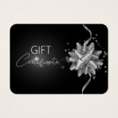 Silver Bow Classy Luminous Elegant Black Gift Card Visitekaartje (Voorkant)