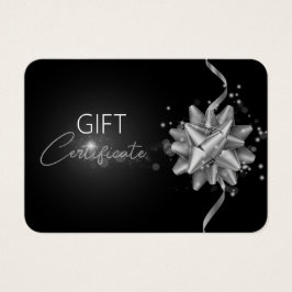 Silver Bow Classy Luminous Elegant Black Gift Card Visitekaartje