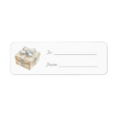 Silver Bow Cream Gift Christmas   Etiket (Voorkant)