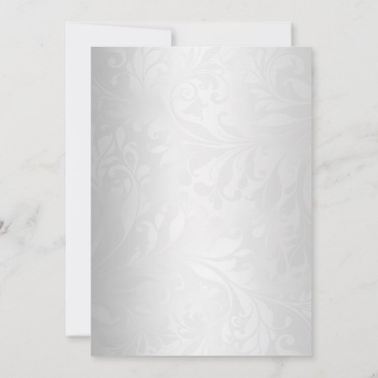 Silver Bow Cross Baptism/Christening Uitnodiging (Achterkant)