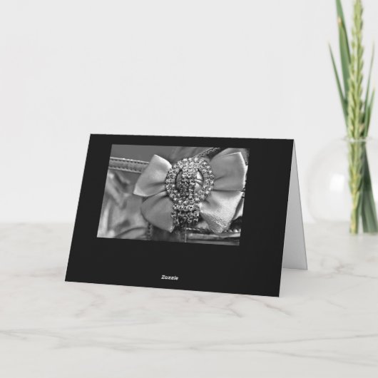 Silver Bow en Crystals Kaart (Achterkant)