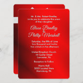 Silver Bow Red Kerstthema Uitnodiging tot weddensc (Voorkant / Achterkant)