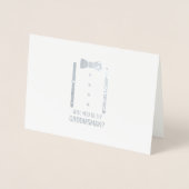 Silver Bow Stropdas Gepersonaliseerde Groomsman Vo Folie Kaarten (Voorkant)