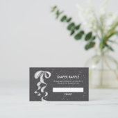 Silver Bow Winter Snow Diaper Raffle Baby Shower  Informatiekaartje (Staand voorkant)