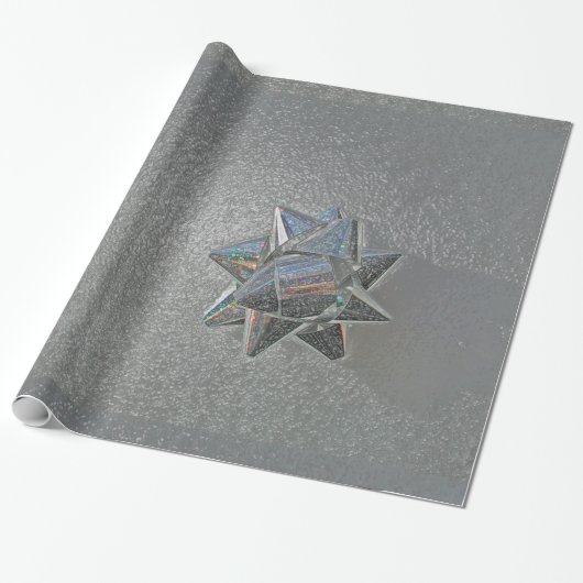 Silver Bow Wrapping Paper van Janz Cadeaupapier (Uitgerold)