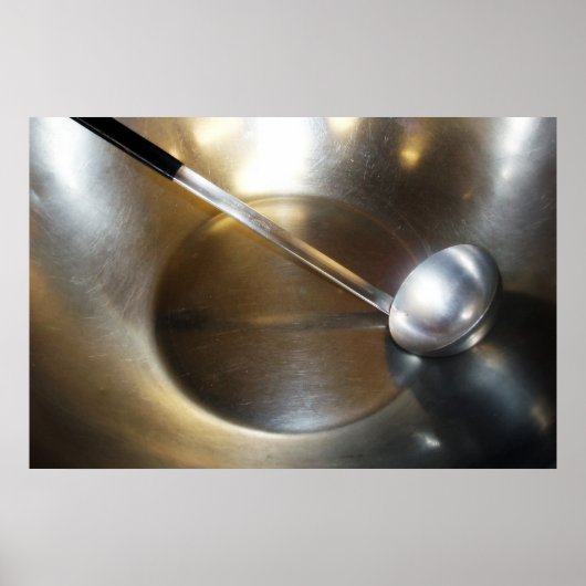 Silver Bowl met Soup Ladle Poster (Voorkant)