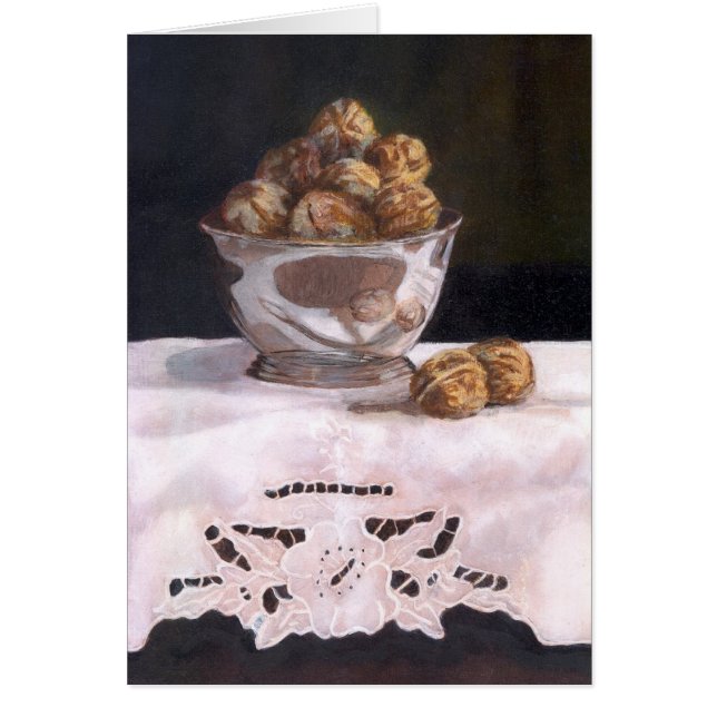 Silver Bowl met Walnoten (Voorkant)