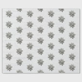 Silver Bows op White Wood Cadeaupapier (Vlak)